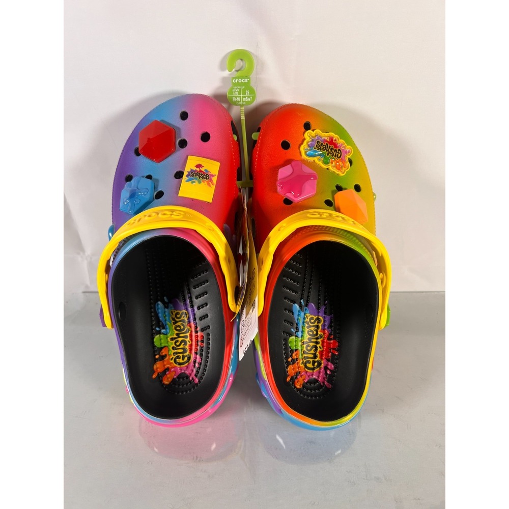 CROCS Gushers‎ Classic Clog 211487 with Jibbitz Unisex Men's 7 Womens 9